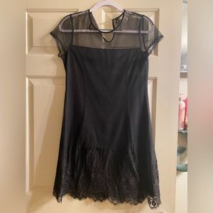 Divided Black Lace Dress